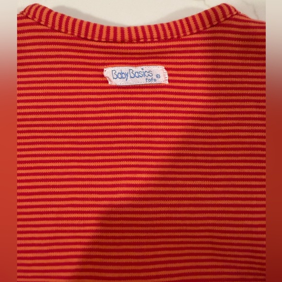 Red and Orange Striped Baby Cardigan - Picture 4 of 4